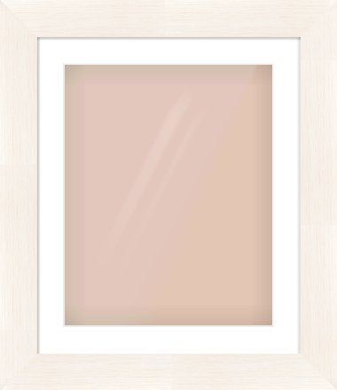 Ivory Driftwood Flat Frame for 16 × 20in artwork, with Smooth White Single Mount