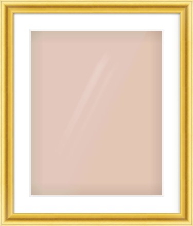 Gold Cushion Frame for 16 × 20in artwork, with Smooth White Single Mount