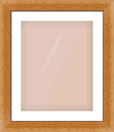 Distressed Pine Reverse Frame for 16 × 20in artwork, with Smooth White Single Mount