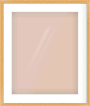 Oak Veneer Flat Frame for 16 × 20in artwork, with Smooth White Single Mount