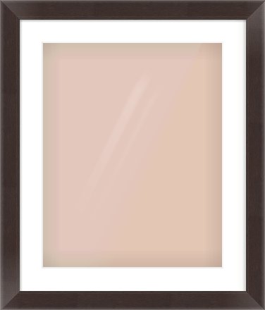 Brown Flat Frame for 16 × 20in artwork, with Smooth White Single Mount