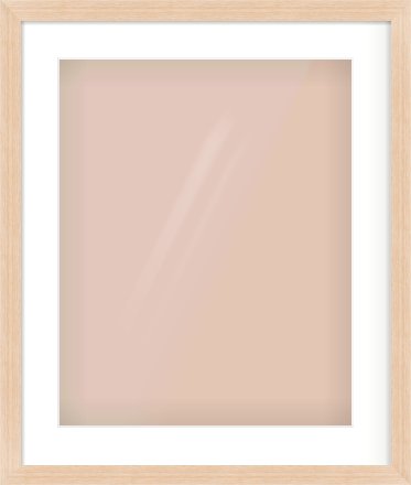 Light Oak Veneer Flat Frame for 16 × 20in artwork, with Smooth White Single Mount