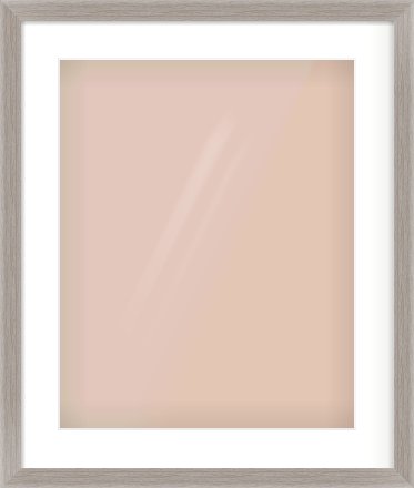 Grey Flat Frame for 16 × 20in artwork, with Smooth White Single Mount