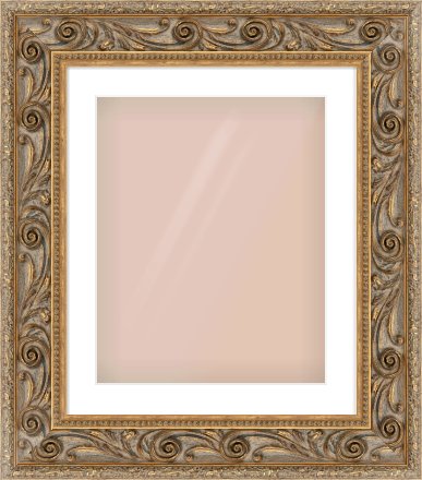 Gold Spoon Frame for 16 × 20in artwork, with Smooth White Single Mount