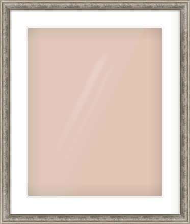Silver Dome Frame for 16 × 20in artwork, with Smooth White Single Mount
