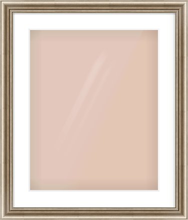 Silver Cushion Frame for 16 × 20in artwork, with Smooth White Single Mount