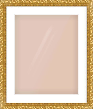 Gold Spoon Frame for 16 × 20in artwork, with Smooth White Single Mount
