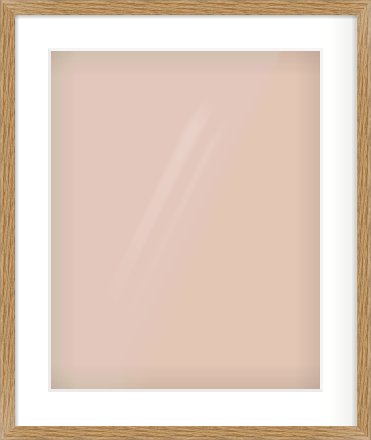 Oak Effect Flat Frame for 16 × 20in artwork, with Smooth White Single Mount