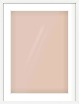 White Wood Grain Flat Frame for 420 × 594mm artwork, with Smooth White Single Mount