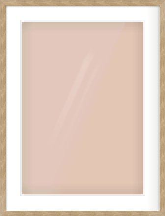 Oak Veneer Flat Frame for 420 × 594mm artwork, with Smooth White Single Mount