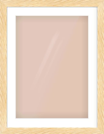 Natural Wood Reverse Frame for 420 × 594mm artwork, with Smooth White Single Mount