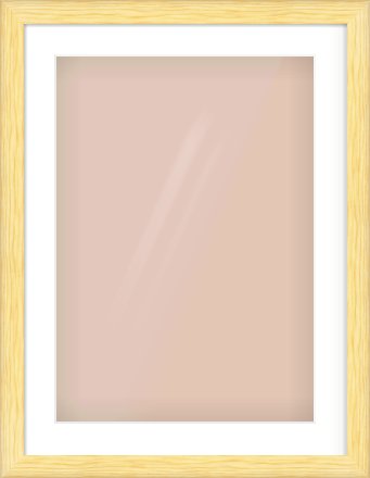 Natural Wood Cushion Frame for 420 × 594mm artwork, with Smooth White Single Mount