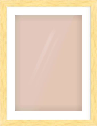 Natural Wood Stepped Flat Frame for 420 × 594mm artwork, with Smooth White Single Mount