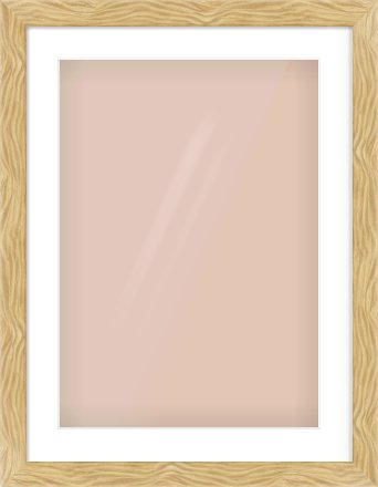 Natural Wood Flat Frame for 420 × 594mm artwork, with Smooth White Single Mount