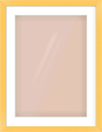 Yellow Paint Flat Frame for 420 × 594mm artwork, with Smooth White Single Mount