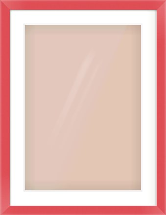 Red Paint Flat Frame for 420 × 594mm artwork, with Smooth White Single Mount