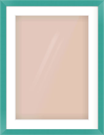 Green Paint Flat Frame for 420 × 594mm artwork, with Smooth White Single Mount