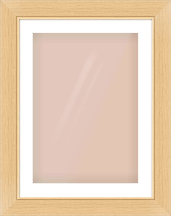 Natural Wood Flat Frame for 420 × 594mm artwork, with Smooth White Single Mount