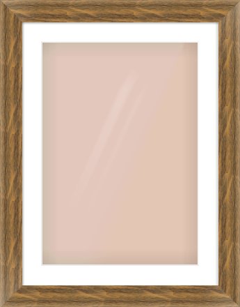 Characteristic Brown Flat Frame for 420 × 594mm artwork, with Smooth White Single Mount