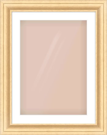 Natural Wood Scoop Frame for 420 × 594mm artwork, with Smooth White Single Mount