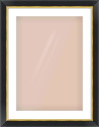 Black/Gold Reverse Frame for 420 × 594mm artwork, with Smooth White Single Mount