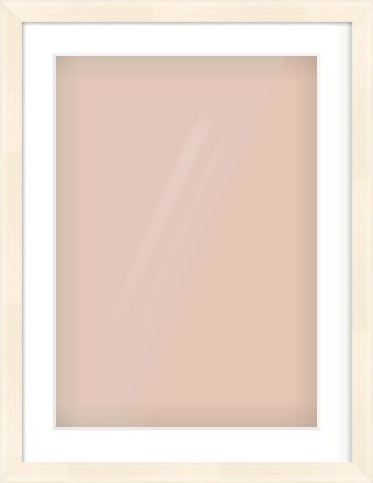 Natural Wood Flat Frame for 420 × 594mm artwork, with Smooth White Single Mount