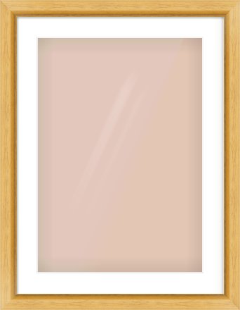 Natural Wood Reverse Frame for 420 × 594mm artwork, with Smooth White Single Mount