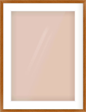 Natural Wood Flat Frame for 420 × 594mm artwork, with Smooth White Single Mount