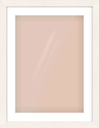 Ivory Driftwood Flat Frame for 420 × 594mm artwork, with Smooth White Single Mount