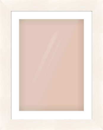 Ivory Driftwood Flat Frame for 420 × 594mm artwork, with Smooth White Single Mount