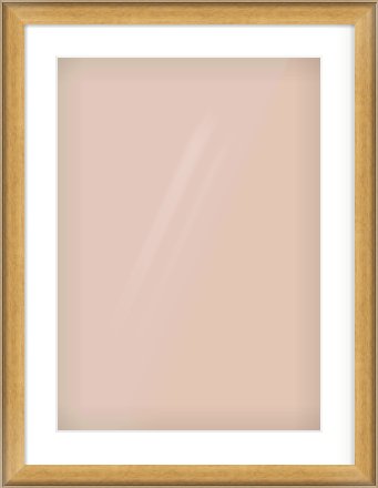 Gold Scoop Frame for 420 × 594mm artwork, with Smooth White Single Mount
