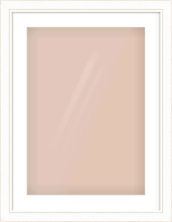 White / Natural Scoop Frame for 420 × 594mm artwork, with Smooth White Single Mount