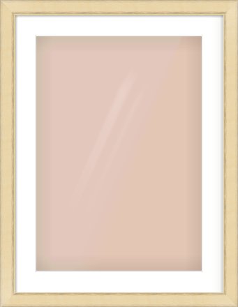 Gold Flat Frame for 420 × 594mm artwork, with Smooth White Single Mount