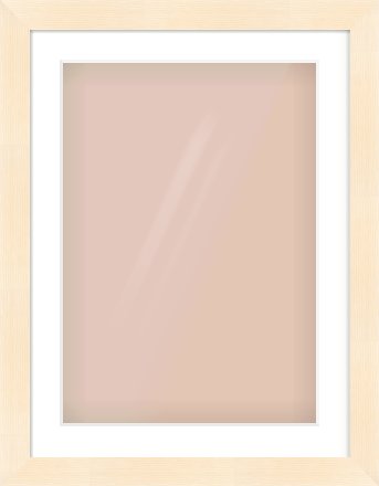 Natural Wood Flat Frame for 420 × 594mm artwork, with Smooth White Single Mount
