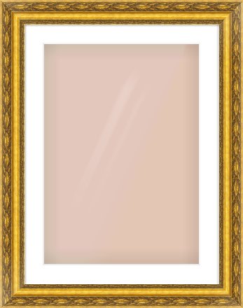 Gold Spoon Frame for 420 × 594mm artwork, with Smooth White Single Mount