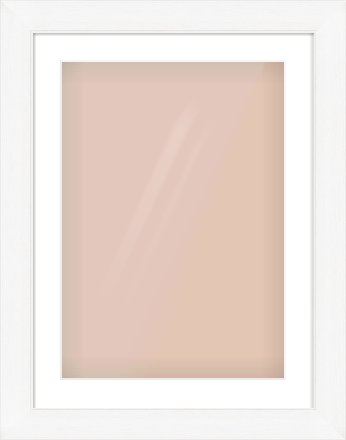 Natural Grain / White Stain Stepped Frame for 420 × 594mm artwork, with Smooth White Single Mount