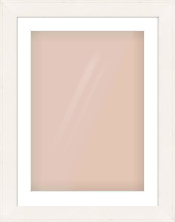 Ivory Flat Frame for 420 × 594mm artwork, with Smooth White Single Mount