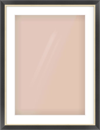 Black/Gold Flat Frame for 420 × 594mm artwork, with Smooth White Single Mount
