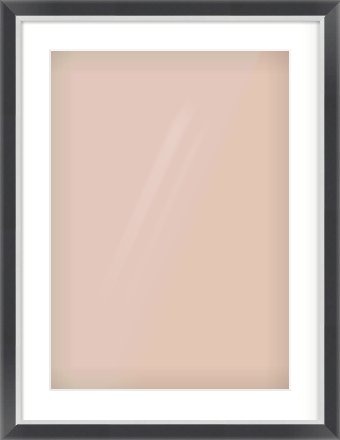 Black/Silver Flat Frame for 420 × 594mm artwork, with Smooth White Single Mount