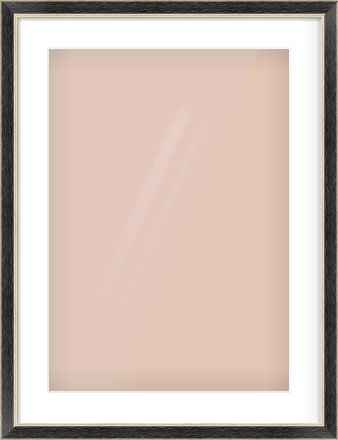 Black & Champagne Silver Reverse Frame for 420 × 594mm artwork, with Smooth White Single Mount