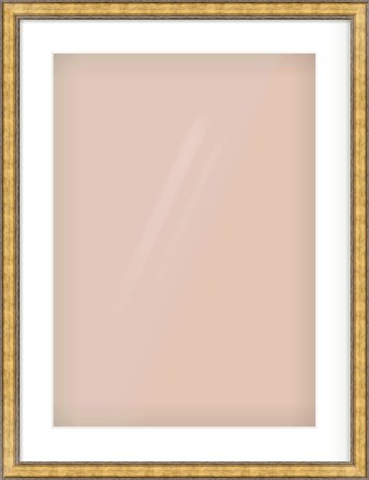 Gold Spoon Frame for 420 × 594mm artwork, with Smooth White Single Mount