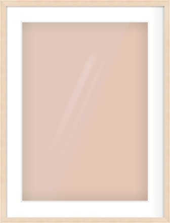 Natural Wood Flat Frame for 420 × 594mm artwork, with Smooth White Single Mount