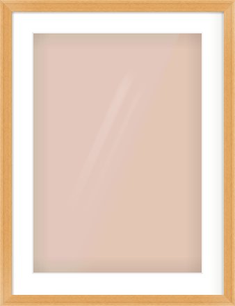 Oak Veneer Flat Frame for 420 × 594mm artwork, with Smooth White Single Mount