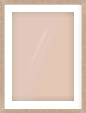 Light Walnut Flat Frame for 420 × 594mm artwork, with Smooth White Single Mount