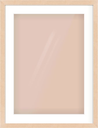 Light Oak Veneer Flat Frame for 420 × 594mm artwork, with Smooth White Single Mount