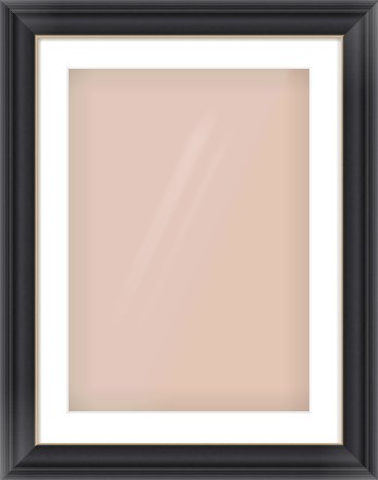 Black/Gold Scoop Frame for 420 × 594mm artwork, with Smooth White Single Mount