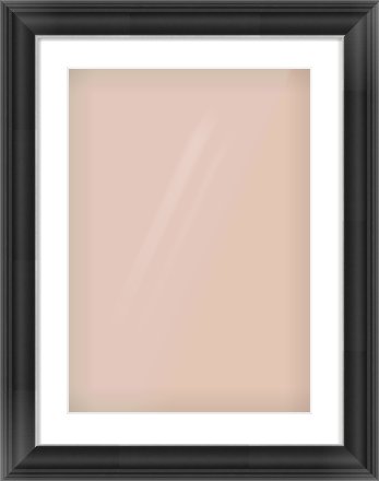Black/Silver Scoop Frame for 420 × 594mm artwork, with Smooth White Single Mount