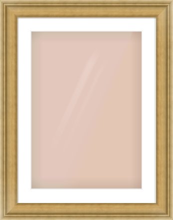 Gold Scoop Frame for 420 × 594mm artwork, with Smooth White Single Mount