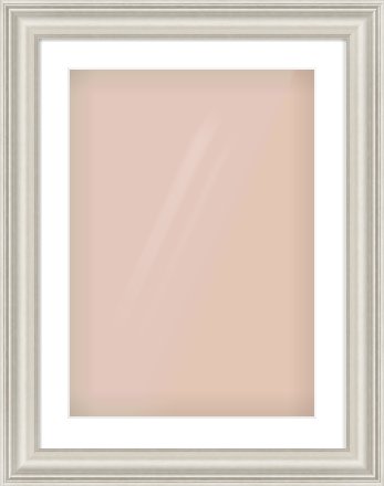 Silver Scoop Frame for 420 × 594mm artwork, with Smooth White Single Mount