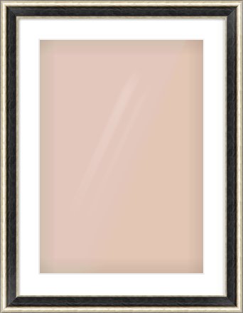 Black & Champagne Silver Spoon Frame for 420 × 594mm artwork, with Smooth White Single Mount